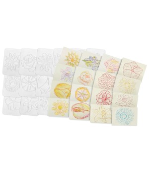 Flowers Rubbing Plates, Pack of 16
