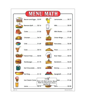 Menu Math for Beginners, 6 Extra Price Lists