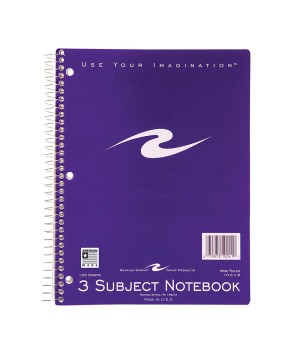 Spiral Notebook, 3-Subject, 120 pages