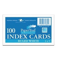 Index Cards, 3" x 5", Ruled, Pack of 100