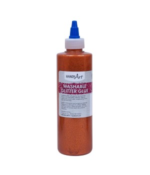 Washable Glitter Glue, 8 oz., Orange