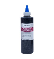 Washable Glitter Glue, 8 oz., Black