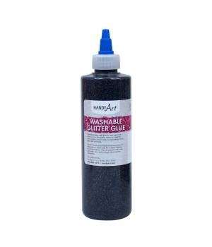 Washable Glitter Glue, 8 oz., Black