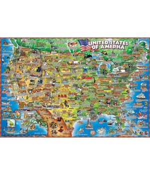 United States Illustrated 250 Piece Jigsaw Puzzle