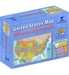 USA Puzzle, 24" Height, 36" Width, 500 Pieces