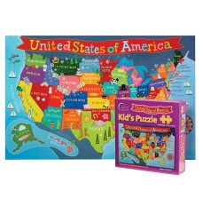 Kid's Jigsaw Puzzle, United States, 13" x 19", 100 Pieces