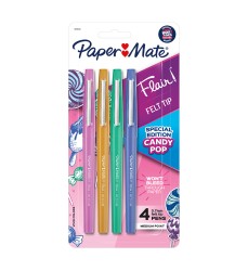 Flair Felt Tip Pens, Medium Point, Candy Pop Pack, 4 Count
