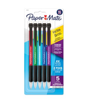 Write Bros® Comfort Mechanical Pencil, 0.7mm, Assorted, Pack of 5