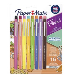 Flair Scented Felt Tip Pens, Assorted Sunday Brunch Scents and Colors, 0.7mm, 16 Count
