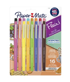 Flair Scented Felt Tip Pens, Assorted Sunday Brunch Scents and Colors, 0.7mm, 16 Count