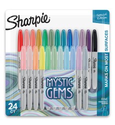 Permanent Markers, Fine Point, Mystic Gem Colors, 24 Count