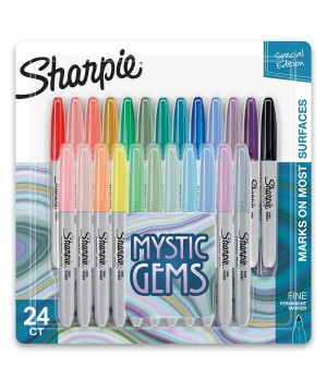 Permanent Markers, Fine Point, Mystic Gem Colors, 24 Count