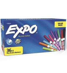 Dry Erase Markers, Whiteboard Markers with Low Odor Ink, Fine Tip, Assorted Vibrant Colors, 36 Count