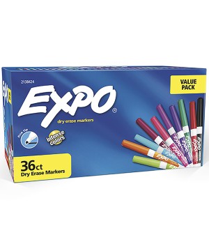 Dry Erase Markers, Whiteboard Markers with Low Odor Ink, Fine Tip, Assorted Vibrant Colors, 36 Count