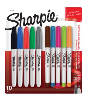 Fine and Ultra Fine Permanent Markers, Assorted, Pack of 10