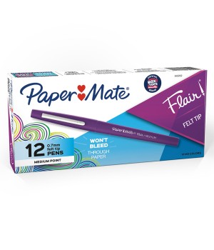 Flair Pens, Medium, Purple, Box of 12