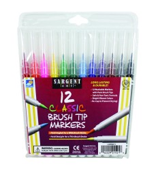 Classic Brush Tip Markers, Pack of 12