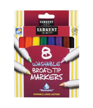 Washable Markers, Broad Tip, 8 Colors