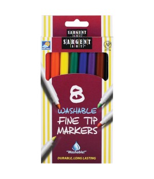 Washable Felt Super Tip Markers, Fine Tip, 8 Colors