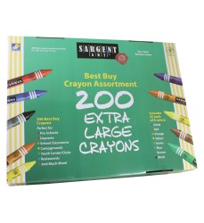 Best-Buy Crayon Assortment, Extra Large Size (Big Ones), 8 Colors, 200 Count