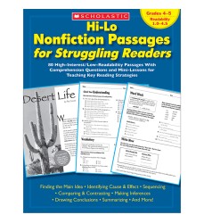 Hi-Lo Nonfiction Passages for Struggling Readers, Grades 4-5