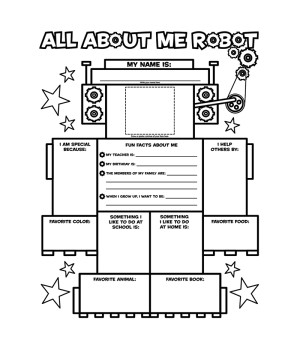 Graphic Organizer Poster, All-About-Me Robot, Grades K-2