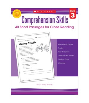 Comprehension Skills: Short Passages for Close Reading Book, Grade 3