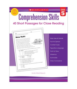 Comprehension Skills: Short Passages for Close Reading Book, Grade 5