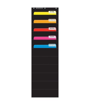 File Organizer 10-Pocket Chart, 14" x 46-1/2", Black