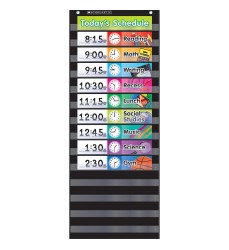 Daily Schedule Pocket Chart with Cards, Black