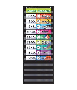 Daily Schedule Pocket Chart with Cards, Black