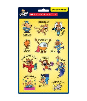 Dog Man Stickers, Pack of 60