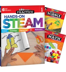 180 Days STEAM, Science, & Math Grade 1: 3-Book Set