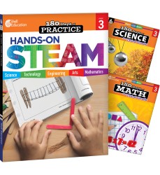 180 Days STEAM, Science, & Math Grade 3: 3-Book Set
