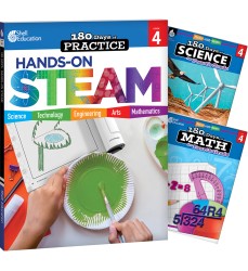 180 Days STEAM, Science, & Math Grade 4: 3-Book Set