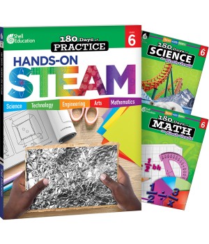 180 Days STEAM, Science, & Math Grade 6: 3-Book Set