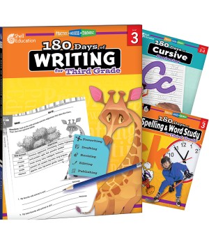 180 Days Writing, Spelling, & Cursive Grade 3: 3-Book Set