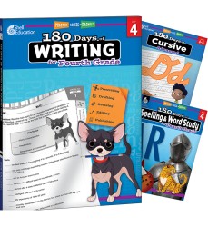 180 Days Writing, Spelling, & Cursive Grade 4: 3-Book Set