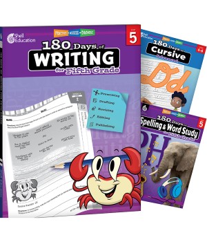 180 Days Writing, Spelling, & Cursive Grade 5: 3-Book Set