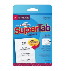 Erasable SuperTab® File Folder Labels, White, 160 Labels
