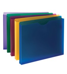 Poly File Jacket, Straight-Cut Tab, 1" Expansion, Letter Size, Assorted Colors, 10 Per Pack