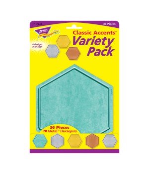 I ? Metal Hexagons Classic Accents® Var. Pack, 36 ct