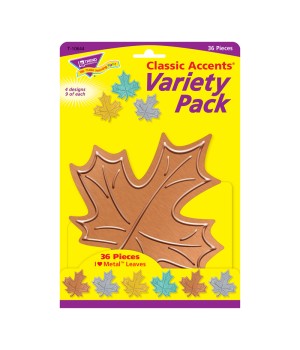 I ? Metal Leaves Classic Accents® Var. Pack, 36 ct