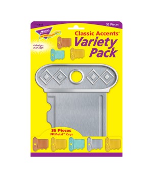 I ? Metal Keys Classic Accents® Var. Pack, 36 ct