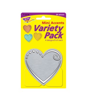 I ? Metal Hearts Mini Accents Variety Pack, 36 ct