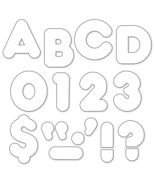 White 4" Casual Uppercase Ready Letters®