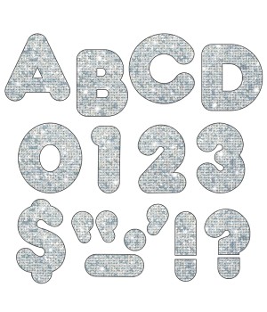Silver Sparkle 4" Casual UC Ready Letters®