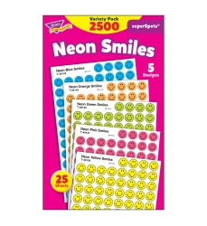 Neon Smiles superSpots® Stickers Variety Pack, 2500 ct