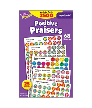 Positive Praisers superSpots® Stickers Variety Pack, 2500 ct