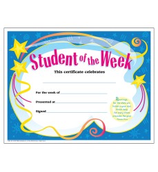 Student of The Week Colorful Classics Certificates, 30 ct